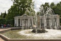 Petergof, Russia, July 2019. View of the fountain `Eva` in the Lower Park.