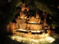 Magnificent fountain in an urban environment with lighting promoting relaxation.