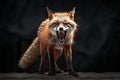 A fox facing forward, ready to attack, Generative AI