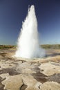 Magnificent geyser Strokkur. The geyser throws out the fountain Royalty Free Stock Photo