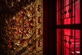 The magnificent golden door of the ancient buddhist Thai temple