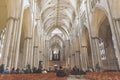 Magnificent gothic Nave inside York Minster, historic cathedral built in English gothic architectural style, UK Royalty Free Stock Photo