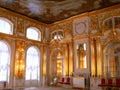 The magnificent interior of the Catherine Palace Ballroom in Tsarskoe Selo near St Petersburg Royalty Free Stock Photo