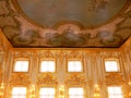 The magnificent interior of the Catherine Palace Ballroom in Tsarskoe Selo near St Petersburg