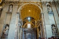 Magnificent interior view of Saint Peter`s Basilica in Vatican City Italy Royalty Free Stock Photo