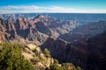 Multicoloured rocks with dozens of layers in Grand Canyon