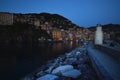 Magnificent light and color reflections create a magical atmosphere in the characteristic city of camogli