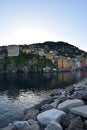 Magnificent light and color reflections create a magical atmosphere in the characteristic city of camogli