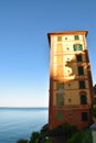 Magnificent light and color reflections create a magical atmosphere in the characteristic city of camogli