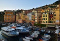 Magnificent light and color reflections create a magical atmosphere in the characteristic city of camogli