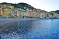 Magnificent light and color reflections create a magical atmosphere in the characteristic city of camogli