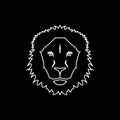 Magnificent lion head silhouette design on black background