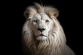 Magnificent Lion King Portrait of Majestic White. Generative AI