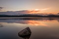 Magnificent long exposure lake sunset Royalty Free Stock Photo