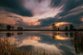 Magnificent long exposure lake sunset Royalty Free Stock Photo