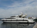 Magnificent luxury boat in the port of saint tropez in france