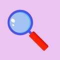 Magnificent magnifying glass design with red handle