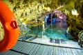 The magnificent and majestic caves of Diros in Greece. A spectacular sight of stalacites and stalagmites.