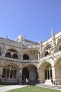 Lisbon, 20th July: Gothic Architectural Cloister details from Jeronimos Monastery building in Belem district of Lisbon