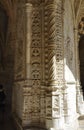 Gothic Architectural Cloister details from Jeronimos Monastery building in Belem district of Lisbon