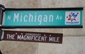 The Magnificent mile sign in Chicago
