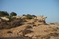 Magnificent mountain landscape with unique vegetation. L-Ahrax, Mellieha, Malta