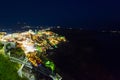 Santorini island night lights skyline at summertime Cyclades Greece Royalty Free Stock Photo