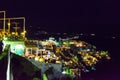 Fira town night skyline view Santorini summertime Greece Royalty Free Stock Photo