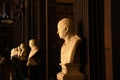 Statues of philosophers inside the Old library in Trinity College, Dublin - Ireland