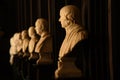 Statues of philosophers inside the Old library in Trinity College, Dublin - Ireland