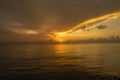 A magnificent orange sunset in Cozumel