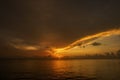 A magnificent orange sunset in Cozumel