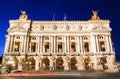 The magnificent Palais Garnier at dusk in Paris, France. Royalty Free Stock Photo