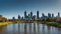 Magnificent panorama Melbourne Australia modern summer architecture Royalty Free Stock Photo