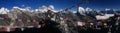 Magnificent panoramic view of Everest Himalayan Range as seen from Gokyo Ri (Gokyo Kalapatthar), NEpal Royalty Free Stock Photo