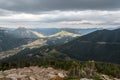 Magnificent panoramic view over the woods of Rocky Mountain National Park Royalty Free Stock Photo