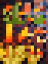 Magnificent pattern of colourful squares or digital shapes