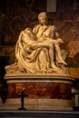 Magnificent Pieta is a work of Renaissance sculpture by Michelangelo Buonarroti Inside the St Peter`s basilica