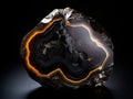 Magnificent polish onyx stone black and orange colors