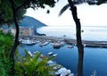 Magnificent light and color reflections create a magical atmosphere in the characteristic city of camogli