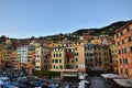 Magnificent light and color reflections create a magical atmosphere in the characteristic city of camogli
