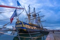 This magnificent reproduction of one of the emblematic ships of the French navy, the Hermione. Royalty Free Stock Photo