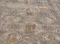 Artistic Roman Mosaics in Volubilis, Morocco Royalty Free Stock Photo