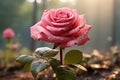 Magnificent Rose: Water Droplets Adorning a Beautiful Rose - Generative AI Royalty Free Stock Photo