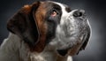 Magnificent Saint Bernard Canine A Close-Up Profile Portrait with Gentle Expression in Studio Light Royalty Free Stock Photo