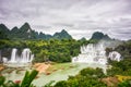 The magnificent scenery of Detian Transnational Waterfall in Guangxi, China