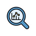 Magnificent, search, chart icon. Simple color with outline vector elements of economy icons for ui and ux, website or mobile