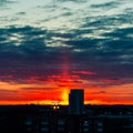 Magnificent shot of a sky and a city during the sunset