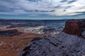 Magnificent snowy view of Dead Horse Point State Park Royalty Free Stock Photo