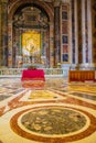 Magnificent St. Peter`s Basilica interior Vatican